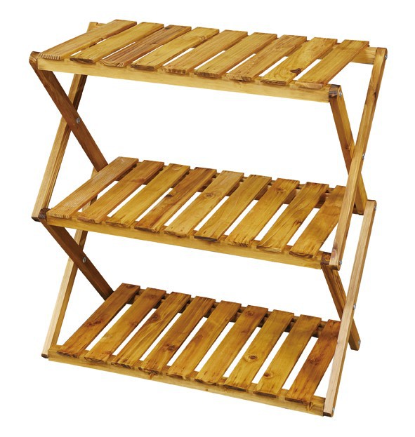 wooden Flower Pot Stand Folding Shelf